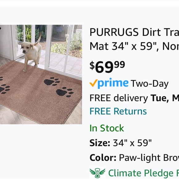 DirtTrapperDoor Mat34"x59"Non-Skid/Slip MachineWashableMicrofiberEntranceRug - Picture 2 of 9